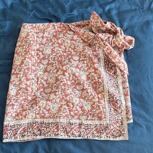 Universal Thread Rust and Cream Floral Skirt